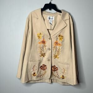 Maggie Sweet Embroidered Blazer Petite Large